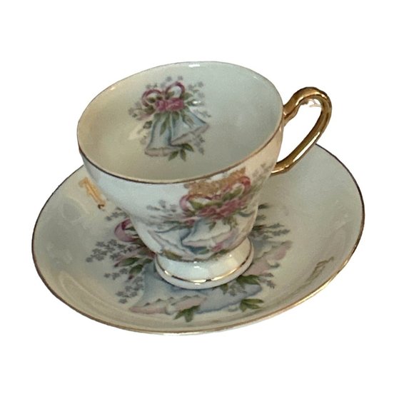 Vintage Norcrest China Happy Anniversary Tea Cup and Saucer - Picture 3 of 9